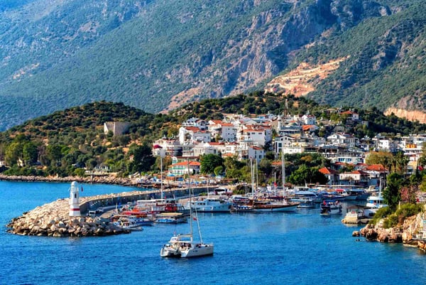 kas lighthouse and harbour at daytime turkey