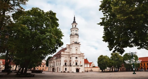 kaunas lithuanian view of city hall in old town there are a lot of surviving gothic