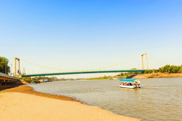 khartoum sudan river nile and the bridge in khartoum sudan