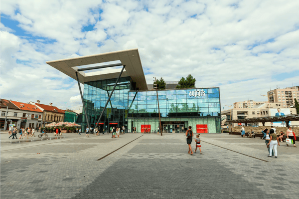 kosice slovakia view of the aupark shopping centre in kosice in slovakia