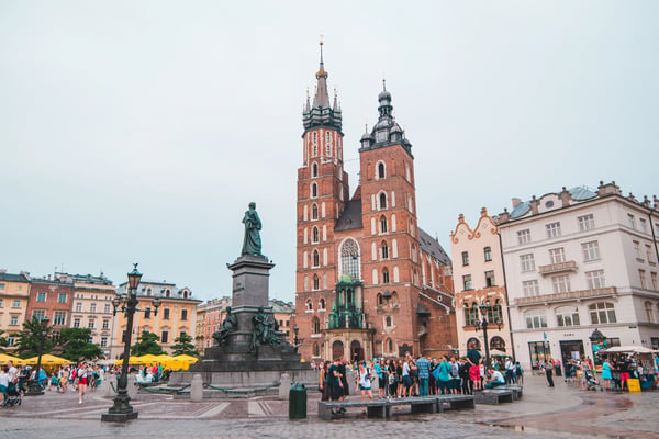 krakow poland old european town market square travel concept