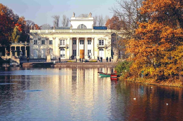 lazienki palace in lazienki park warsaw poland