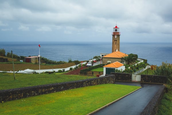 lighthouse ponta garca on sao miguel island azores