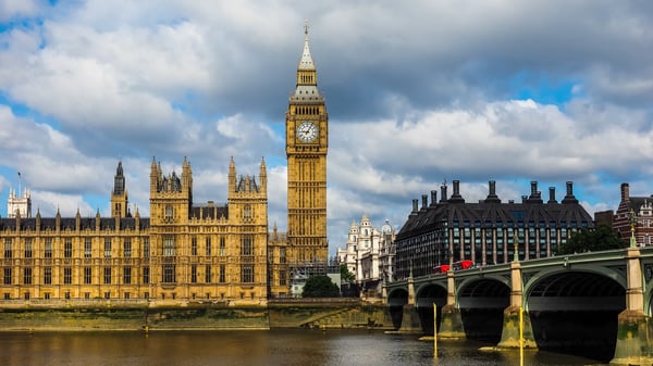 london uk circa houses of parliament aka westminster palace high dynamic range