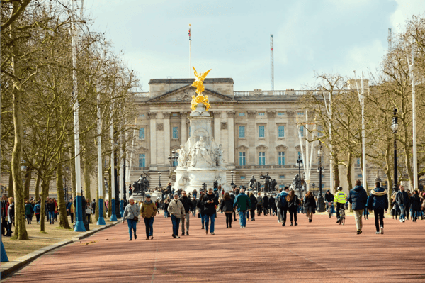 london united kingdom buckingham palace as viewed from the mall