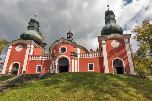 lower church of baroque calvary in banska stiavnica slovakia