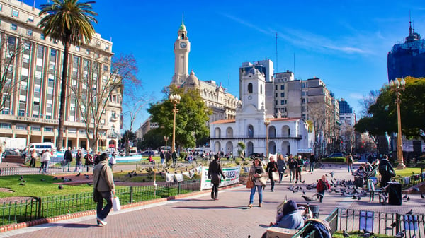main square plaza de mayo in city center buenos aires argentina