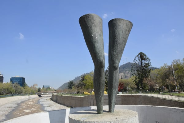 man made sculptures at a park in santiago chile