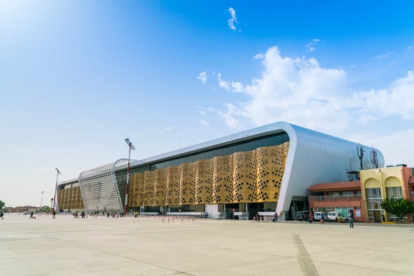 marrakech morocco view of the new departure building at the marrakech airport