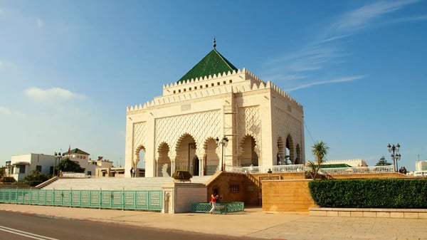 mausoleum of mohammed v in rabat morocco