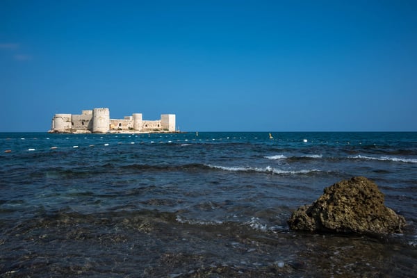 medieval kizkalesi or deniz kalesi or maidens castle 