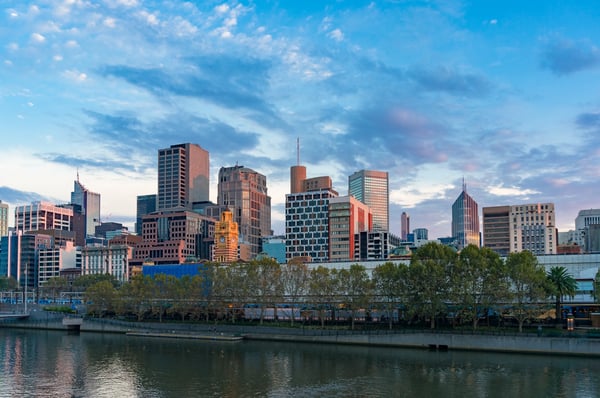 melbourne downtown panoramic view in the morning melbourne australia