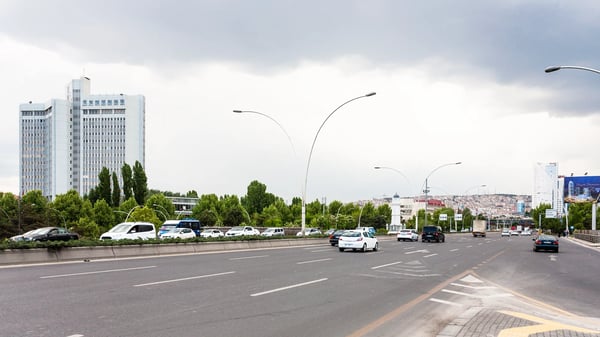mevlana boulevard in ankara city in overcast day