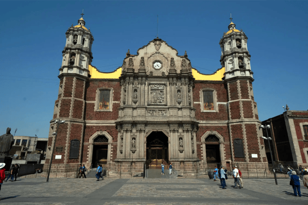 mexico city mexico january 30 2019 basilica houses original cloak with the image of our lady of