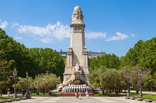 miguel de cervantes monument in madrid spain 