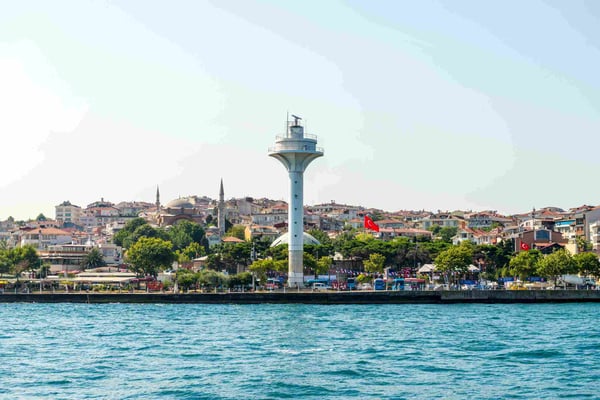 modern lighthouseon the shores of the Bosphorus in Istanbul