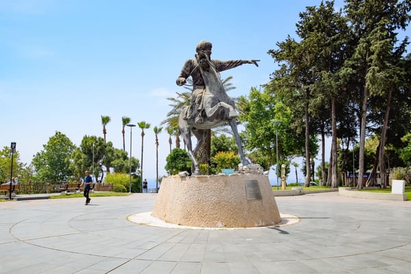 monument to sultan seljuk sultan on horseback turkey antalya