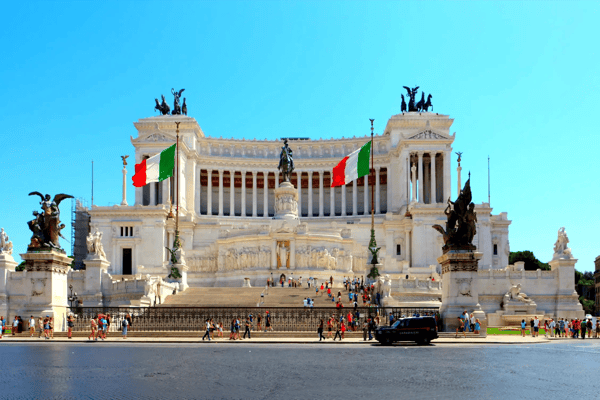 monument vittorio emanuele on the the piazza venezia in rome italy