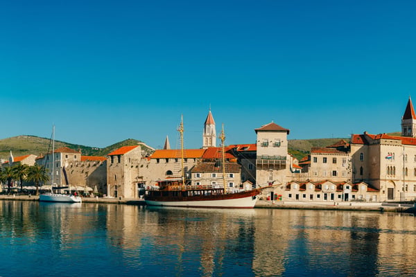 mooring for yachts near the old town of trogir croatia 