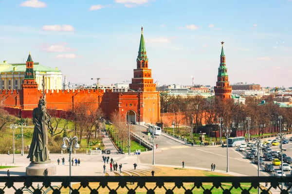 moscow russia view of the famous kremlin from an unusual point of view