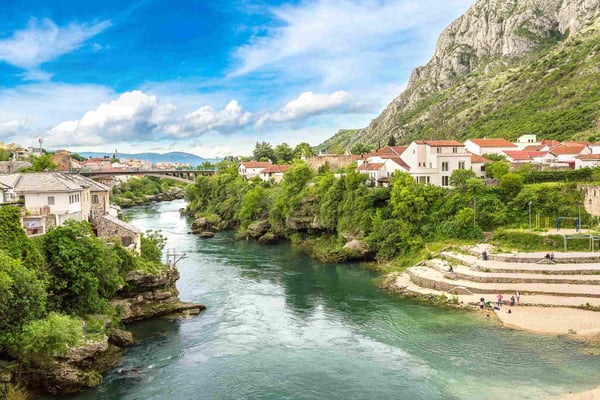 mostar in a beautiful summer day