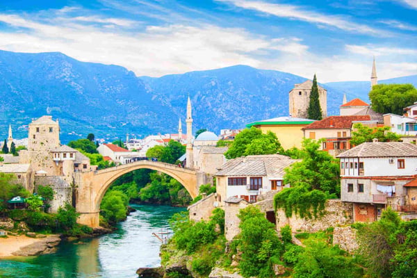 mostar on the neretva river