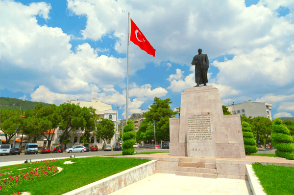 mugla turkey view from mugla city center the city is located in southwest of turkey the