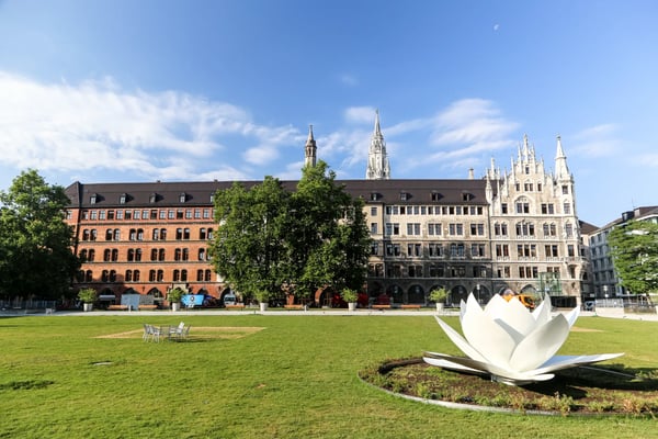 munich germany square with statue