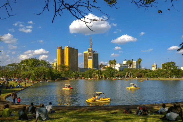 nairobi city seen from uhuru park kenya