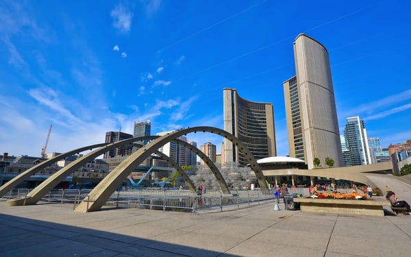 nathan phillips square and city hall in toronto