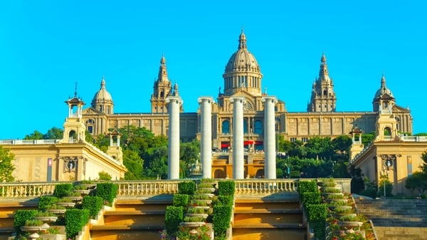 national palace on the montjuic hill in barcelona of spain now it serves as the national art museum