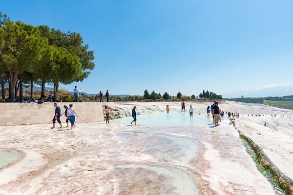 natural travertine pools and terraces at pamukkale