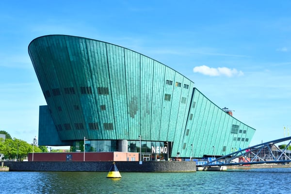 nemo science center of amsterdam maritime museum near amsterdam centraal station futuristic building 