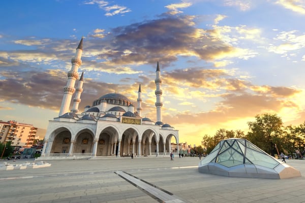 new melike hatun mosque close to genclik park in the capital city turkey