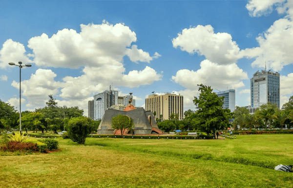 nyayo monument in central park in nairobi kenya