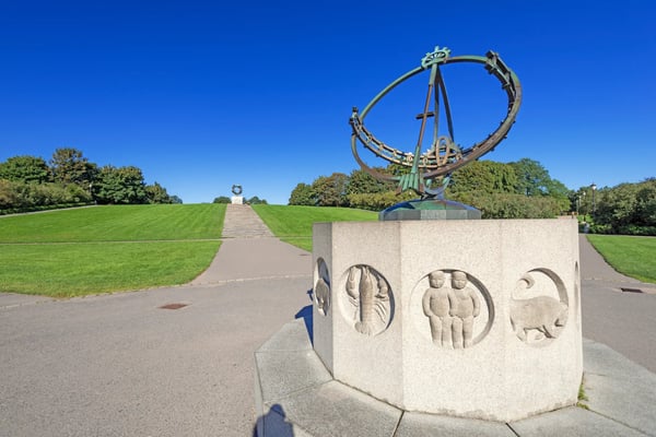 oslo statues in vigeland park in oslo norway on the park covers acres