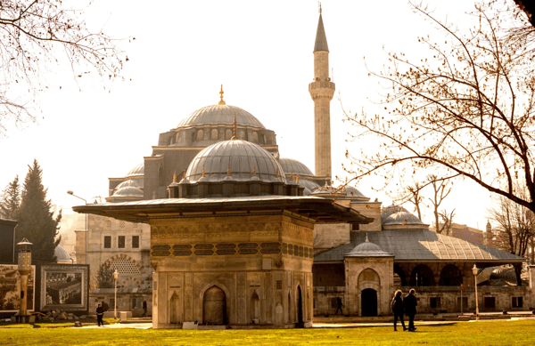 outer view of ottoman style mosque in istanbul