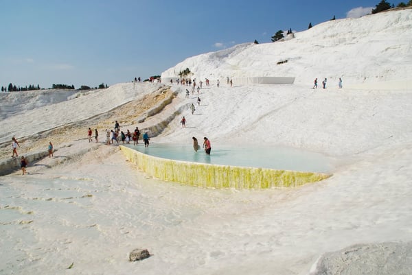 pamukkale are one of the favourite touristic attractions of central turkey