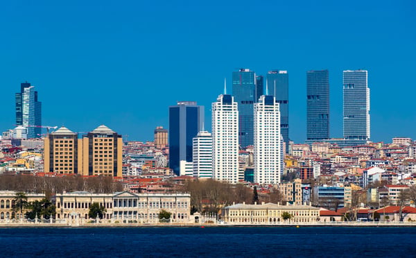 panorama of view from the golden horn on the duct slopes city