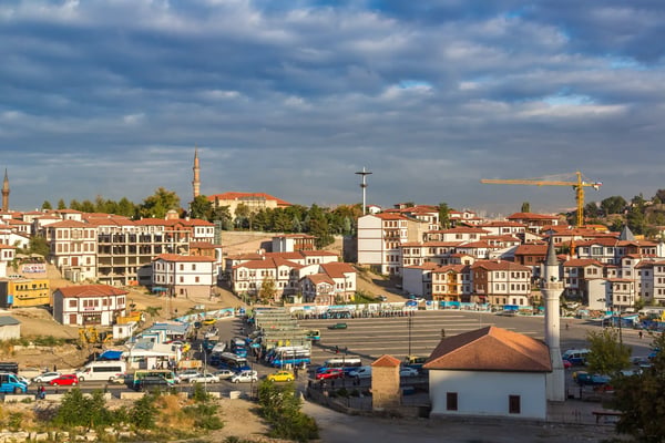 panoramic aerial view of ankara turkey in a beautiful summer day