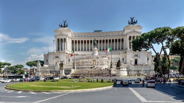 panoramic view of the monument called altare della patria altar of the motherland from the venezia