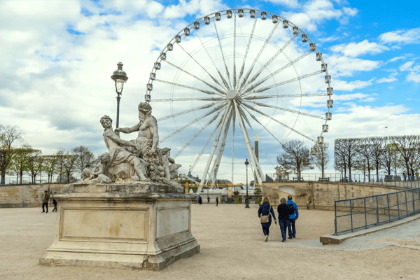 paris france ferris wheel view from jardin des tuileries the giant ferris wheel grand