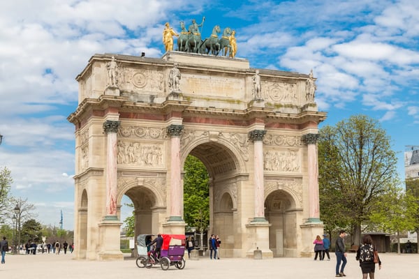 paris france the arc de triomphe du carrousel is a triumphal arch in paris located 