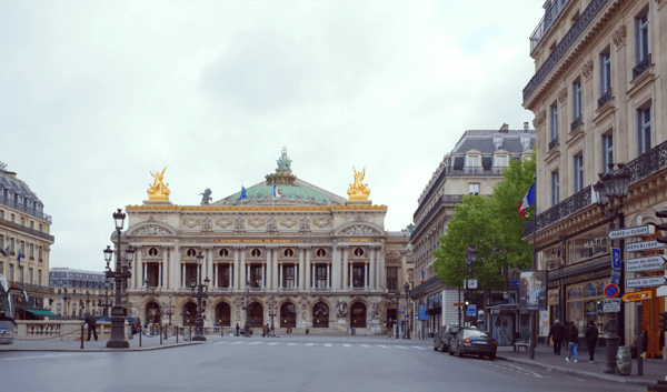 paris france view of the avenue de l opera with the palais garnier opera on the street 