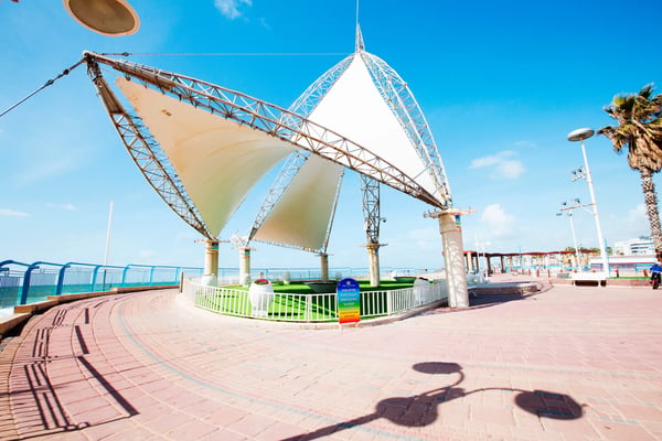 place for walking on the mediterrane coast in the town