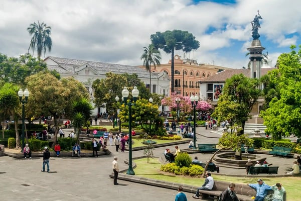 plaza grande in old town of quito ecuador