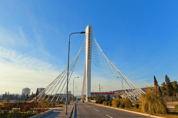 podgorica montenegro millennium bridge circa over moraca river in podgorica
