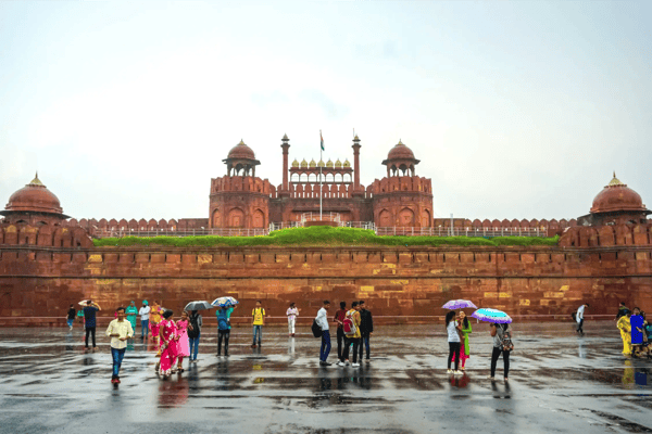 red fort in delhi india