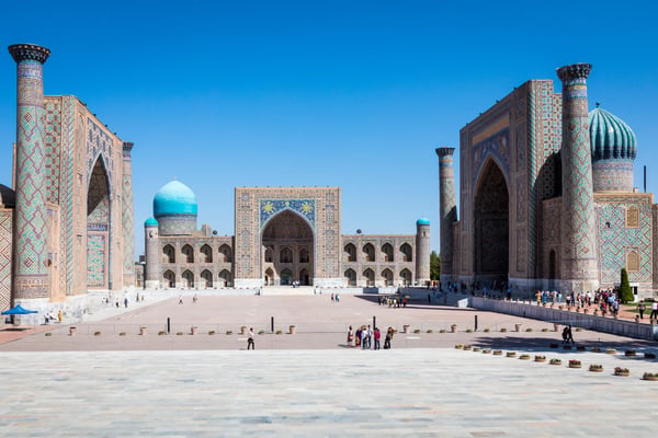 registan the heart of the ancient city of samarkand uzbekistan
