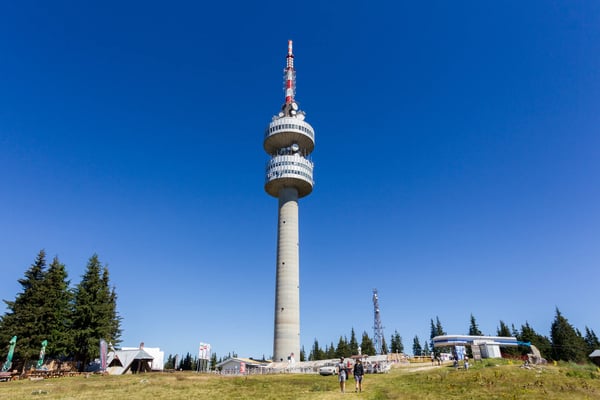 rhodope bulgaria tourists walks along rhodopes mountain on bulgaria